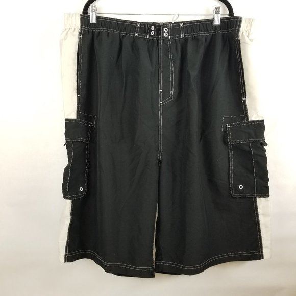 King Size Swim Trunks Tall Size 3XL Black - Picture 1 of 4